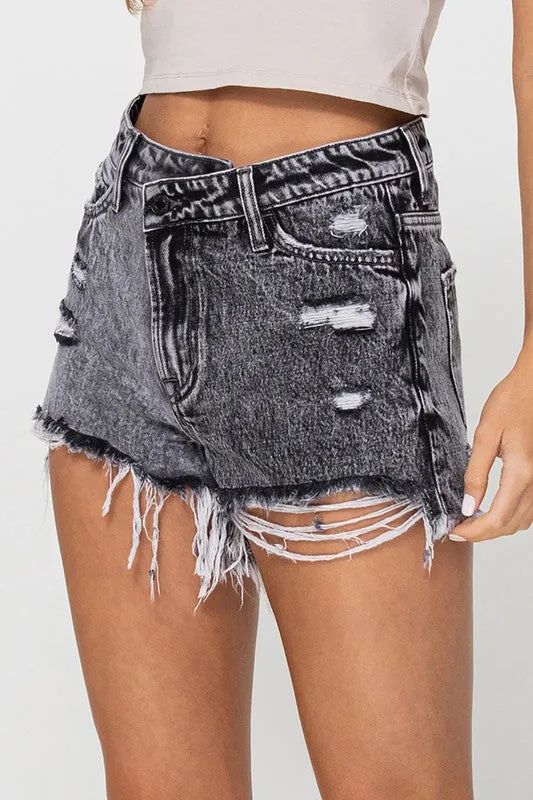 Super High Rise Distressed Shorts