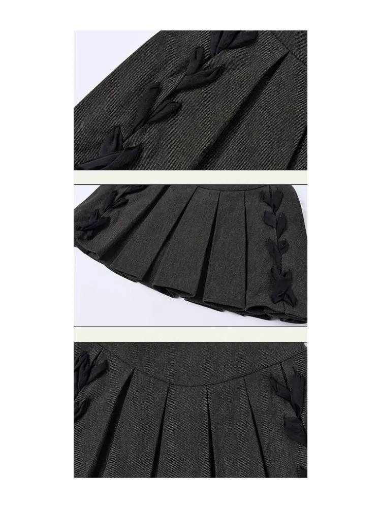 Tie Short Jacket   Pleated Half Skirt【s0000006400】