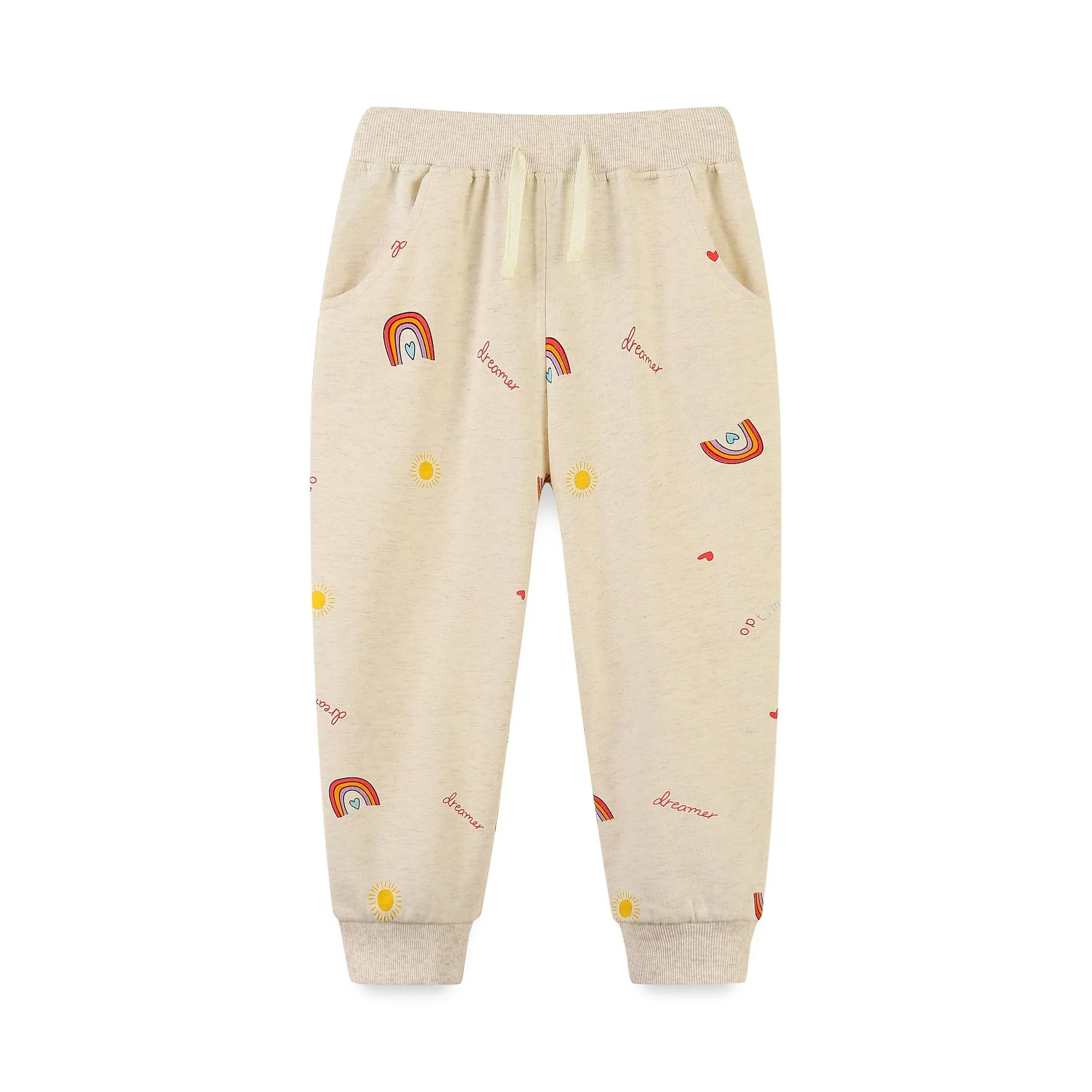 Toddler/Kid Girl's Rainbow Print Design Cotton Pants