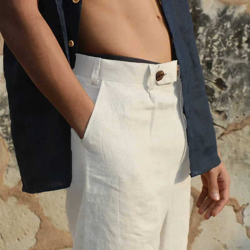 White Linen Pants for Men | Relax Fit