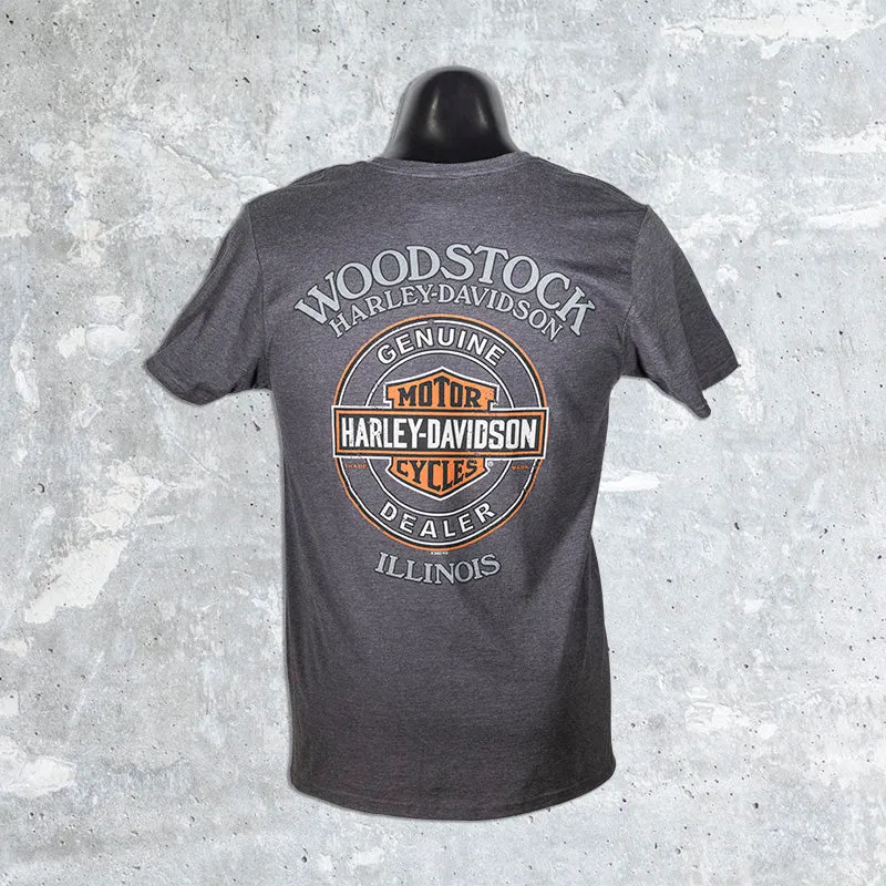 Woodstock Harley Davidson- Gray Spark Plug T-Shirt