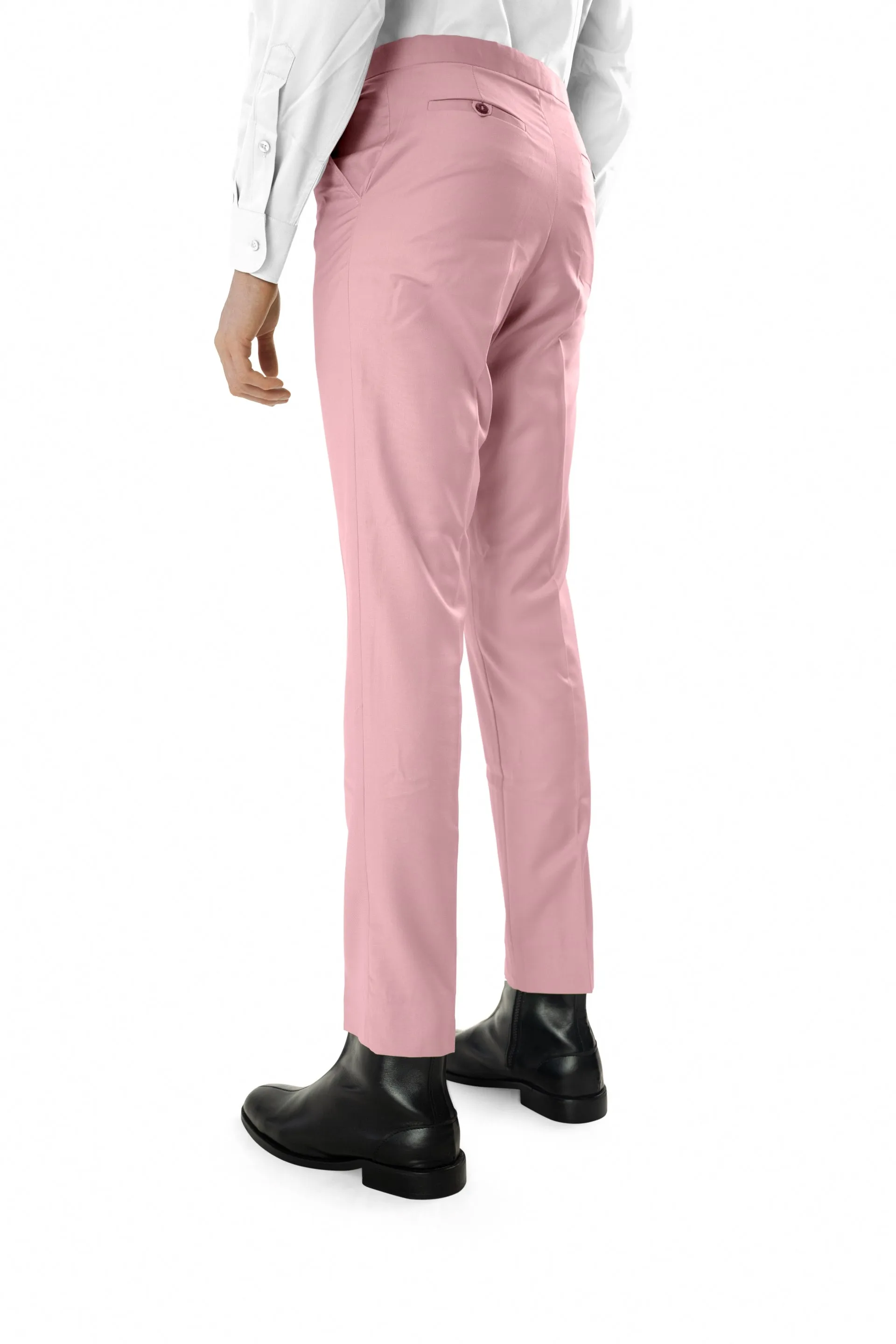 Wool Drawstring Pants in Pink