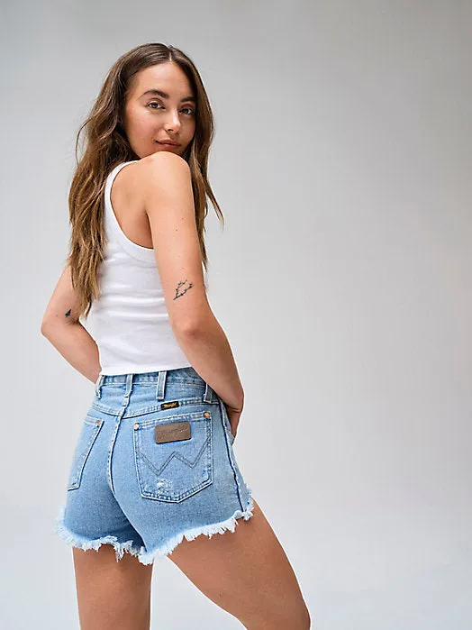 Wrangler Reworked Distressed Light Wash Women's Shorts